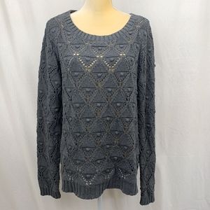Tommy Hilfiger Gray Open Knit Sweater Size Large